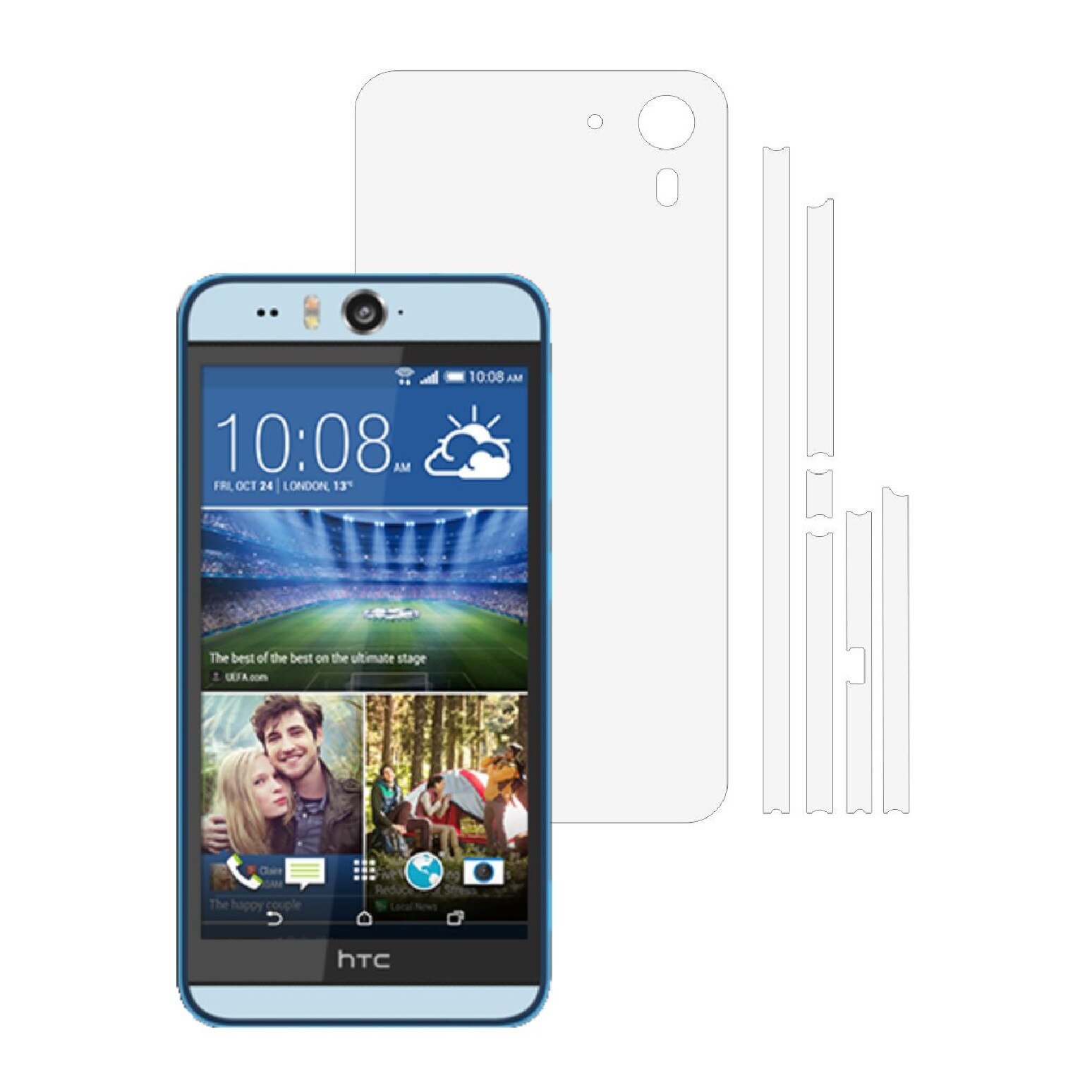 Folie Protectie Invisible Skinz Ultra-Clear HD, Husa Transparenta de tip Skin Adeziv pentru Carcasa si Laterale, dedicata HTC Desire Eye