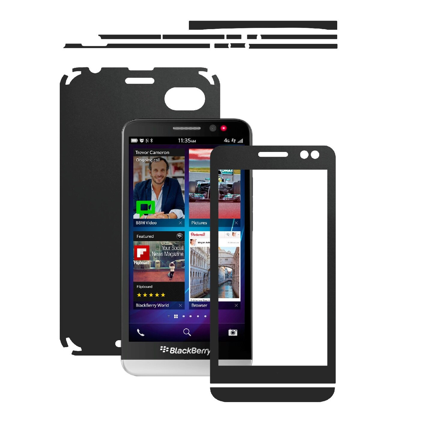 Folie de protectie Carbon Skinz, Husa de tip Skin Adeziv pentru Carcasa, Negru Mat dedicata BlackBerry Z30