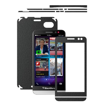 Folie de protectie Carbon Skinz, Husa de tip Skin Adeziv pentru Carcasa, Piele Neagra dedicata BlackBerry Z30 Folie de protectie Carbon Skinz, Husa de tip Skin Adeziv pentru Carcasa, Piele Neagra dedicata BlackBerry Z30