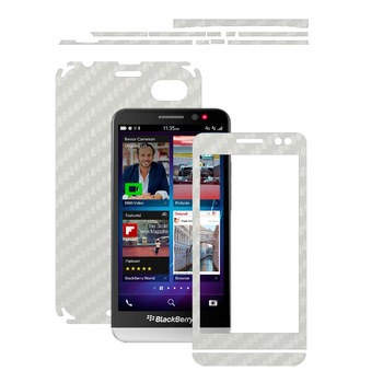 Folie de protectie Carbon Skinz, Husa de tip Skin Adeziv pentru Carcasa, Carbon Alb dedicata BlackBerry Z30 Folie de protectie Carbon Skinz, Husa de tip Skin Adeziv pentru Carcasa, Carbon Alb dedicata BlackBerry Z30