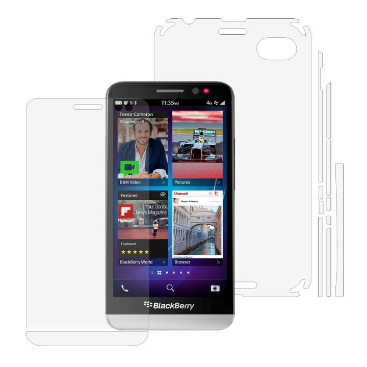 Защитно фолио за цялото тяло Invisible Skinz Ultra-Clear HD, прозрачно самозалепващо се покритие за калъф и екран, предназначено за BlackBerry Z30
