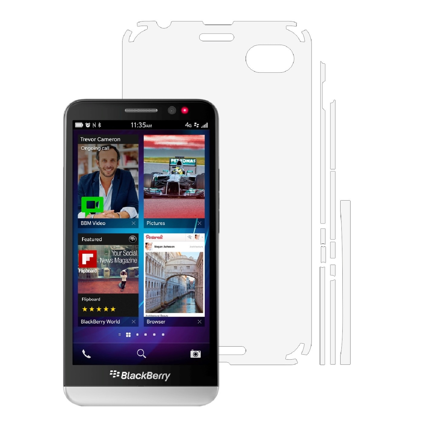 Folie Protectie Invisible Skinz Ultra-Clear HD, Husa Transparenta de tip Skin Adeziv pentru Carcasa si Laterale, dedicata BlackBerry Z30