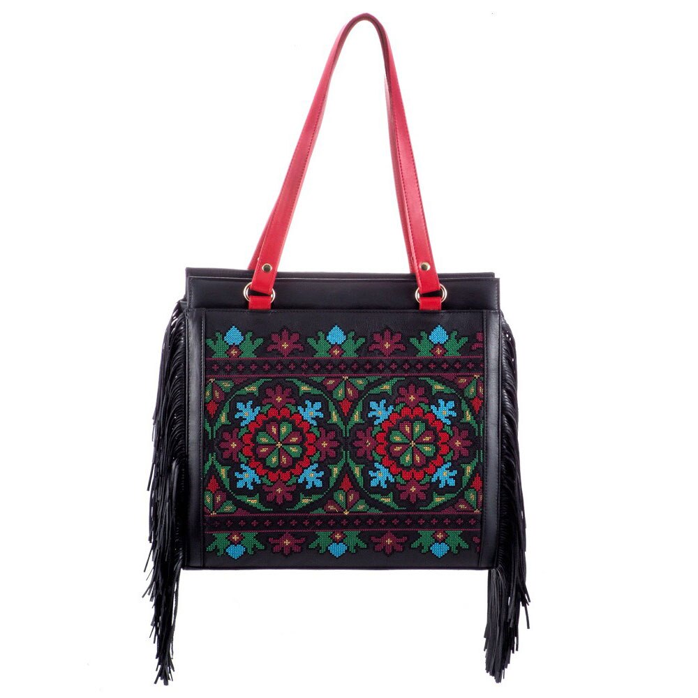 Poseta piele brodata Liza Panait A-36, Casual