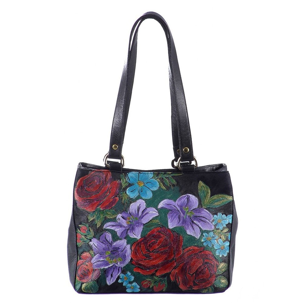 Poseta piele si material textil Liza Panait G4547, Casual