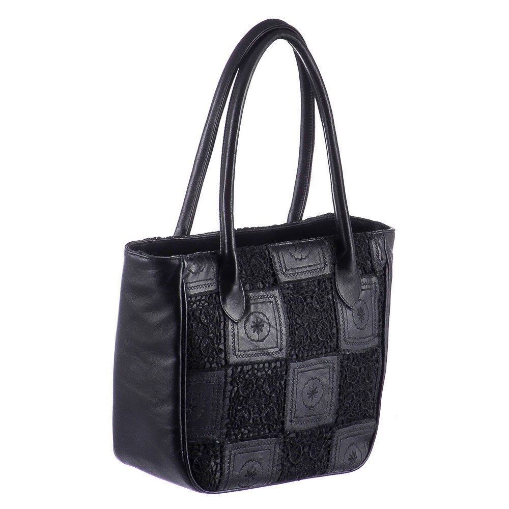 Poseta piele si material textil Liza Panait G4543, Casual