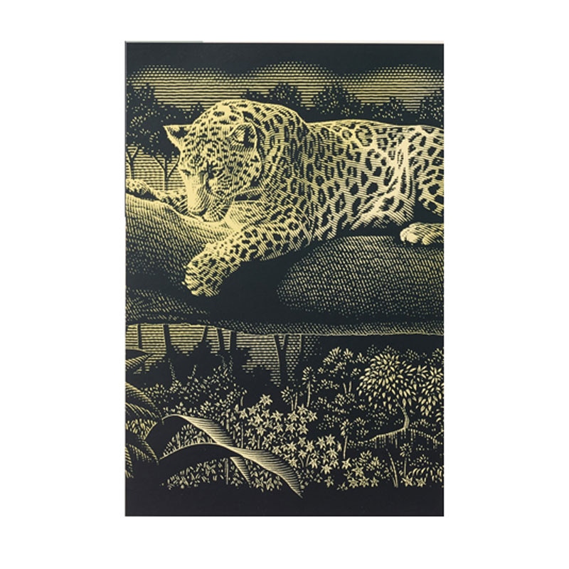 Gravura predesenata Leopard Reeves