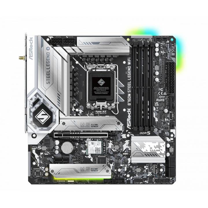 Дънна платка ASRock B760M Steel Legend Wifi, Intel B760, Socket 1700, mATX