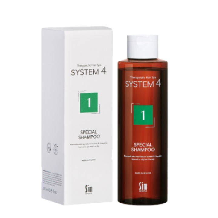 Sampon Special 1 cu Climbazol pentru parul si scalpul cu tendinta de ingrasare si matreata System 4 Therapeutical Hair Spa 250ml