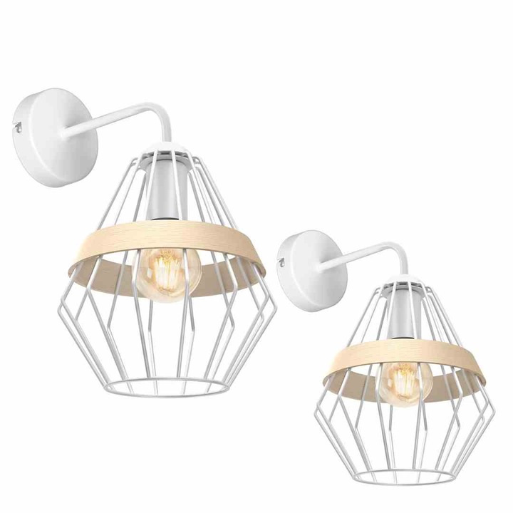 Fali lámpa, Milagro, Fém, E27, Fehér