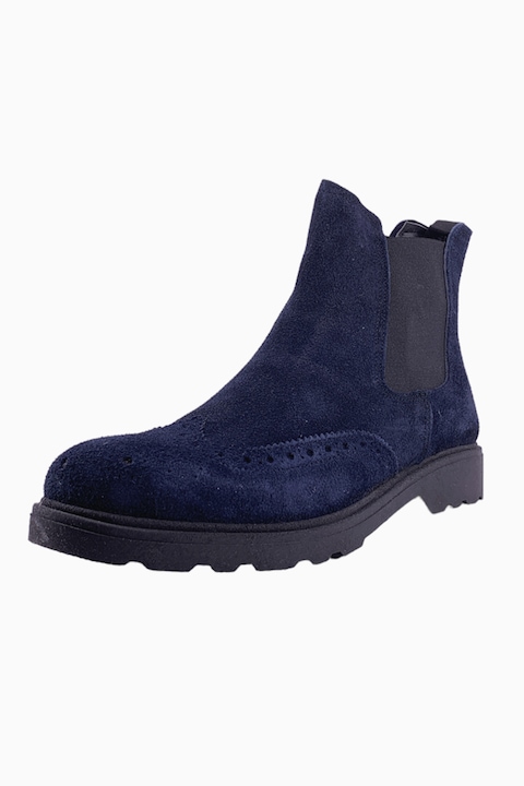 Cizme Chelsea de dama Vera Pelle, Cu elastice, Piele naturala, Bleumarin