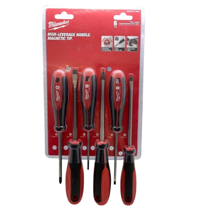 Milwaukee pozidriv / lapos csavarhúzó készlet 6 db