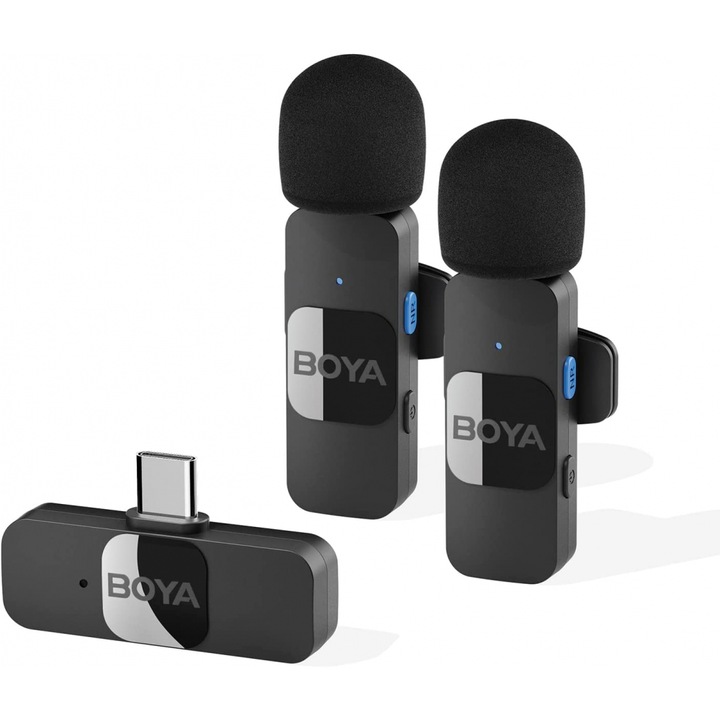 Sistem de microfon cu rever wireless BOYA BY-V20, USB-C Omnidirectional