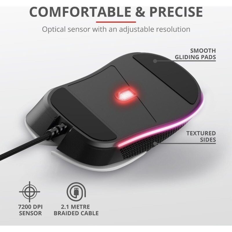 TRUST GAMING GXT 922W Ybar Mouse Gaming, 200-7200 DPI