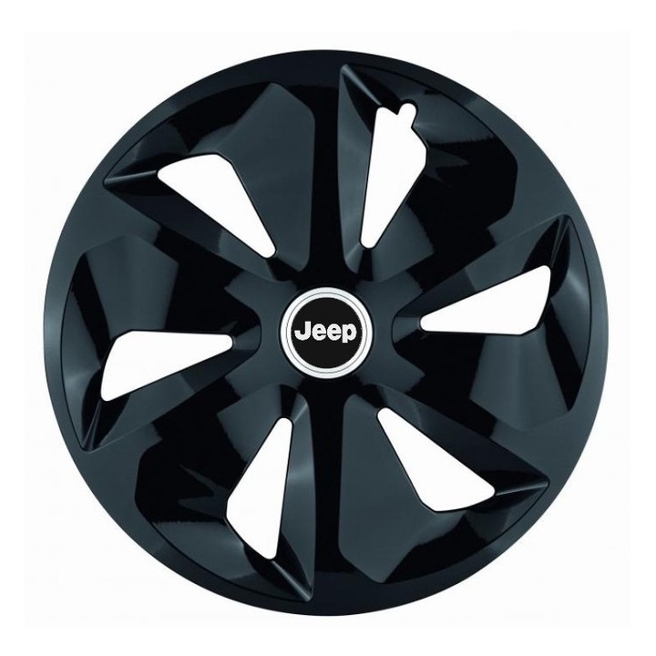 Set 4 capace roti Creative REY®, potrivite jantelor de R16, pentru Jeep, model roco negru