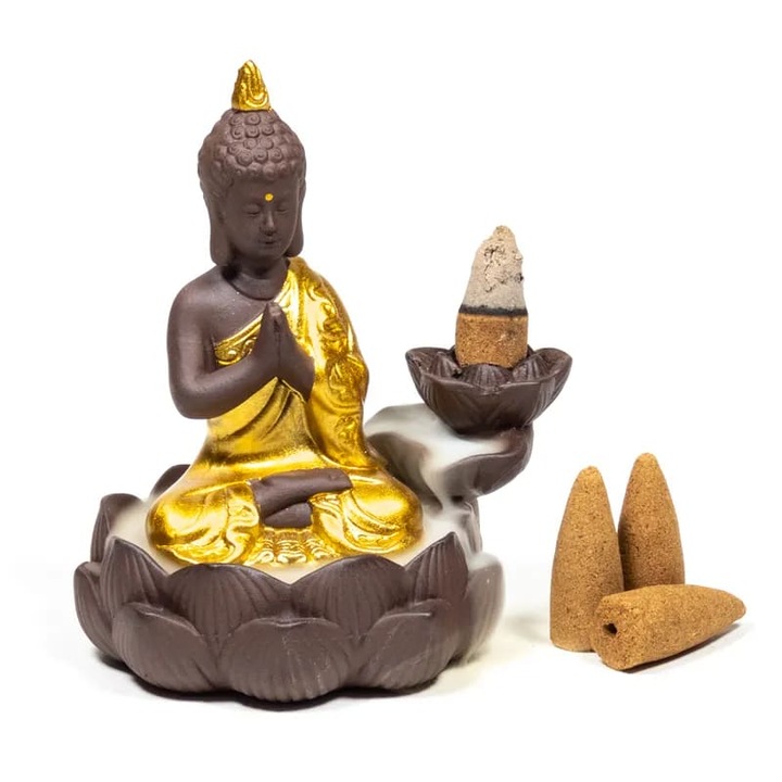 Suport conuri parfumate, Backflow, Cascada, Buddha