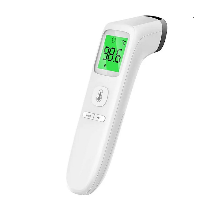 Дигитален термометър, безконтактен, за деца и възрастни, Бял