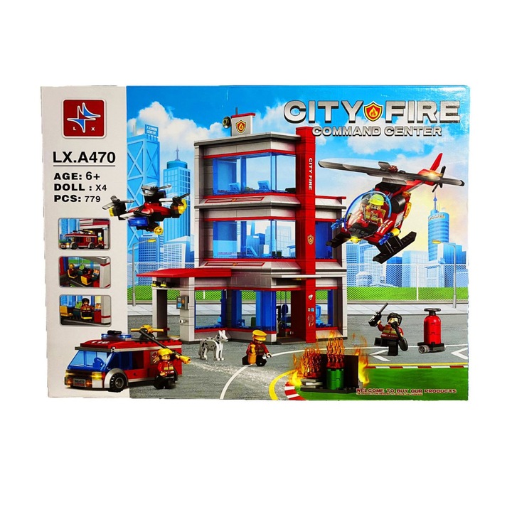 Set de Constructie City Fire, Centrul de Comanda al pompierilor LX.A470, 779 de piese