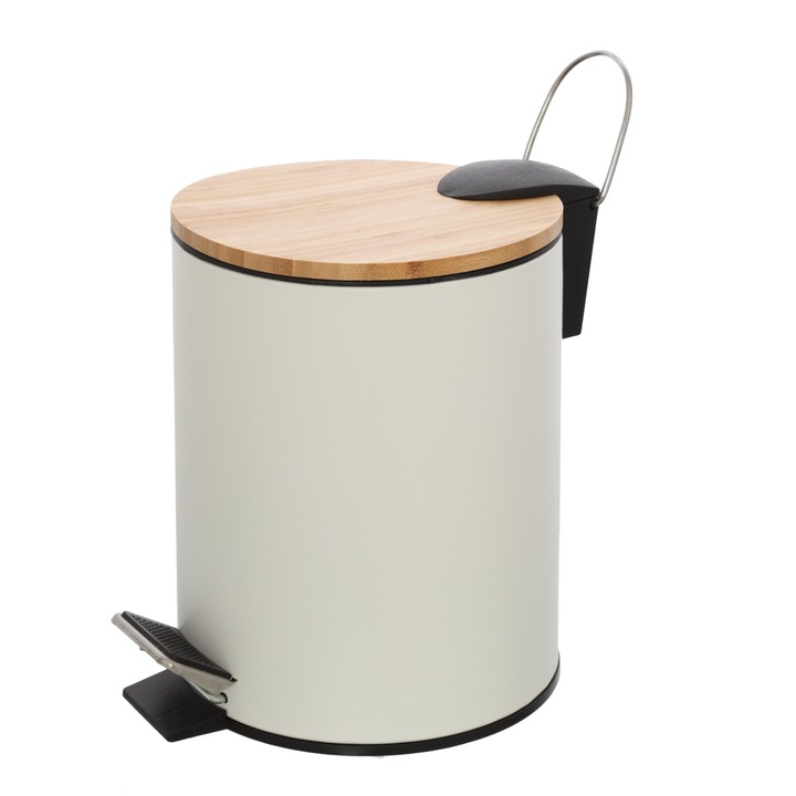 Cos de gunoi FERIDRAS Haiti, alb, 3L, cu pedala si capac