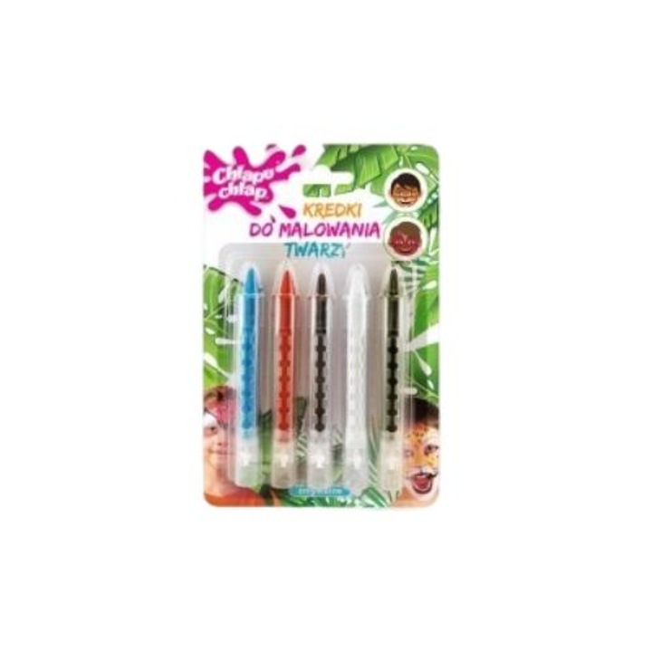 Set de 5 creioane de pictat fata, chlapu chlap, Multicolor