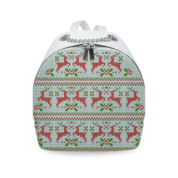 Rucsac din piele naturala cu imprimeu, Colloris, RD-01 Etnic 24