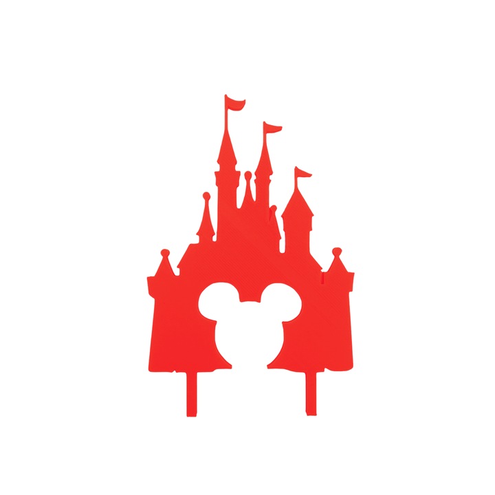 Декорация за торта "MINNIE MOUSE CASTLE", червена 15,5 х 10 см