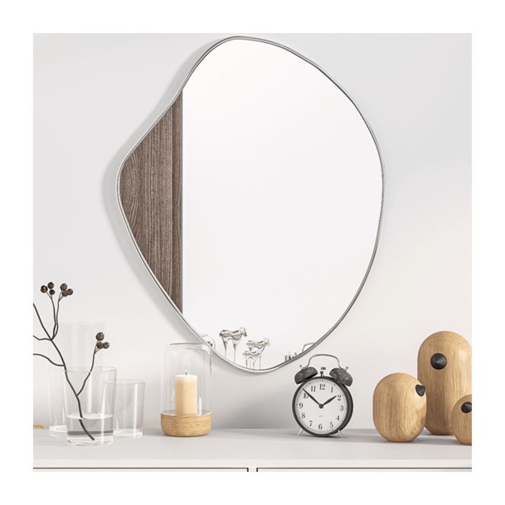 vidaXL ezüstszínű falitükör 60x50 cm 348249