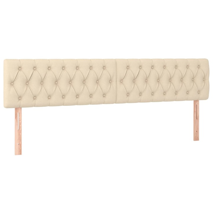 Tablii de pat vidaXL, 2 buc, crem, 100x7x78/88 cm, textil, 10.7 kg 346387