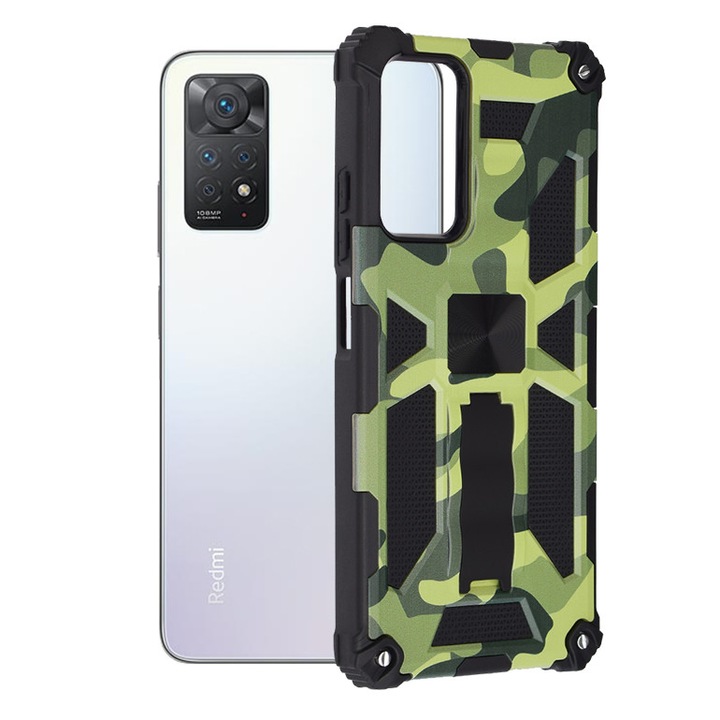 Husa pentru Xiaomi Redmi Note 11 Pro 4G/Note 11 Pro 5G, Techsuit Blazor Series, Camo Lime