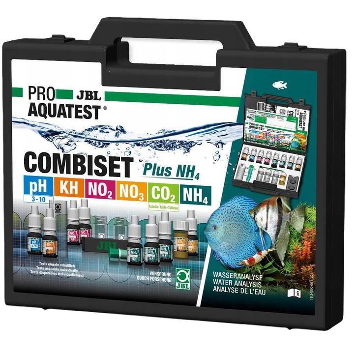Test pentru apa acvariu Combiset Plus NH4, JBL, Pentru apa dulce, Masurare 6 parametri
