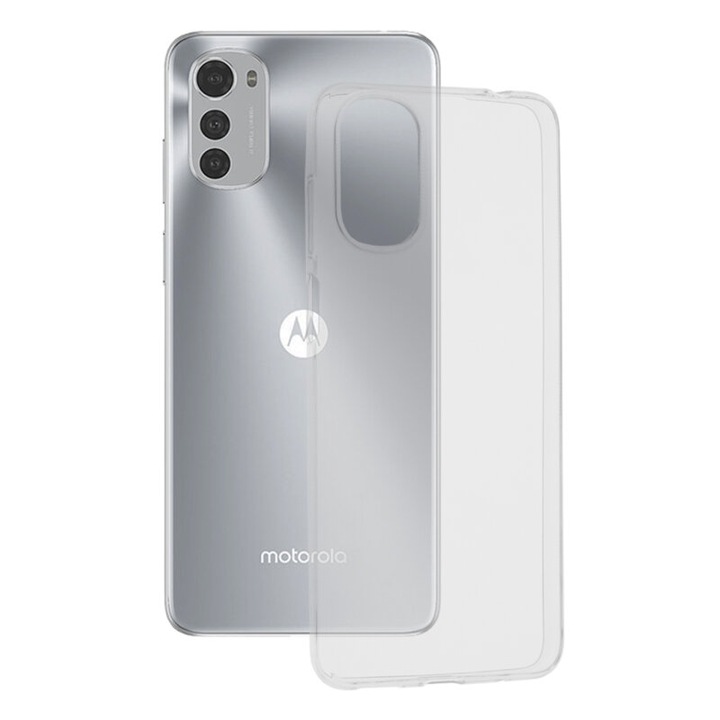 Мек силиконов защитен калъф, съвместим с Motorola Moto E32 / Moto E32s, прозрачен