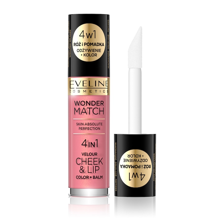Fard lichid pentru obraji si buze Eveline Wonder Match 4 in 1 Cheek&Lip No 03, 4.5 ml