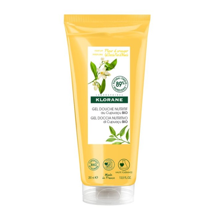 Hidratáló tusfürdő cupuacu vajjal és narancsvirággal, Klorane, Flor De Naranjo, 200 ml