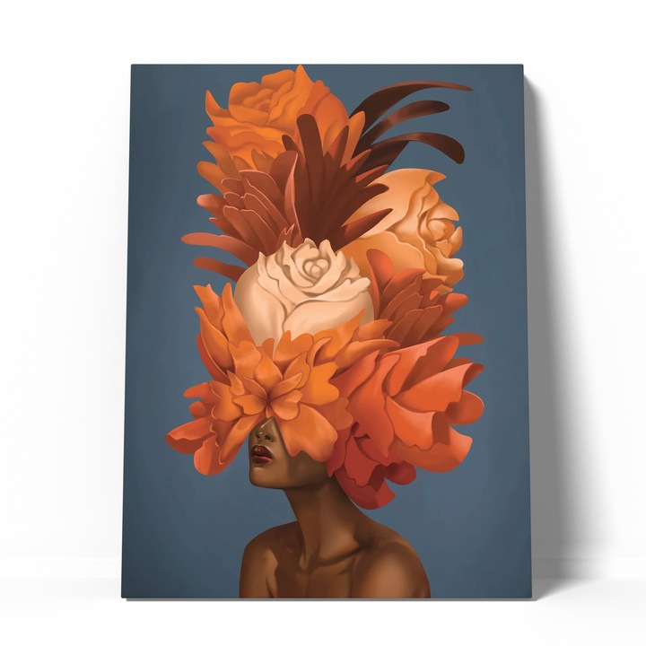Tablou canvas decorativ fata cu portocalii 60x90 cm