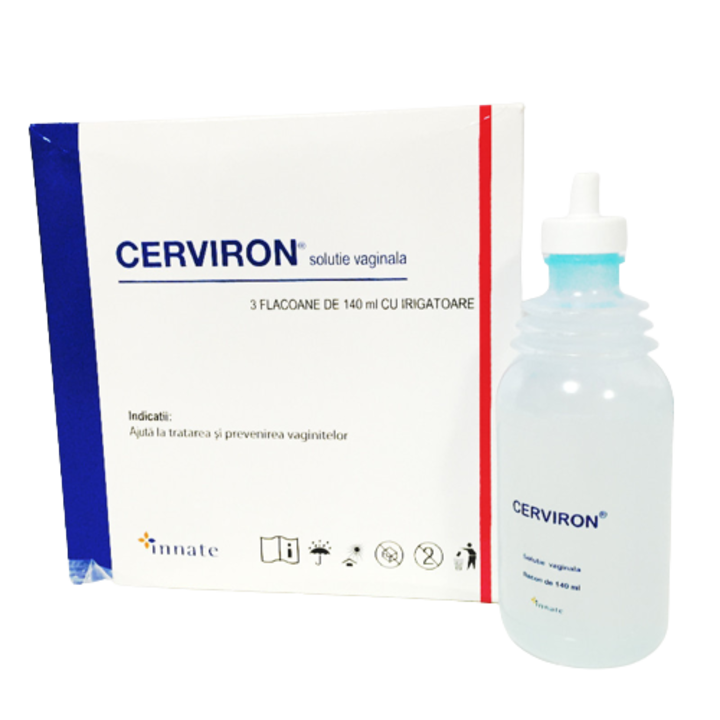 Solutie Igiena Vaginala, Cerviron Lavanda, cu aplicator, 3x140 ml