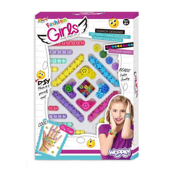 Kit pentru bijuterii, Woopie, Plastic, Multicolor