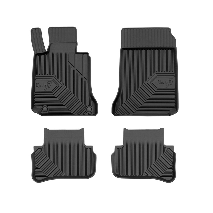 Set 4 covorase auto, Frogum, Compatibil Mercedes C-Class W204 04-14, Cauciuc, Negru