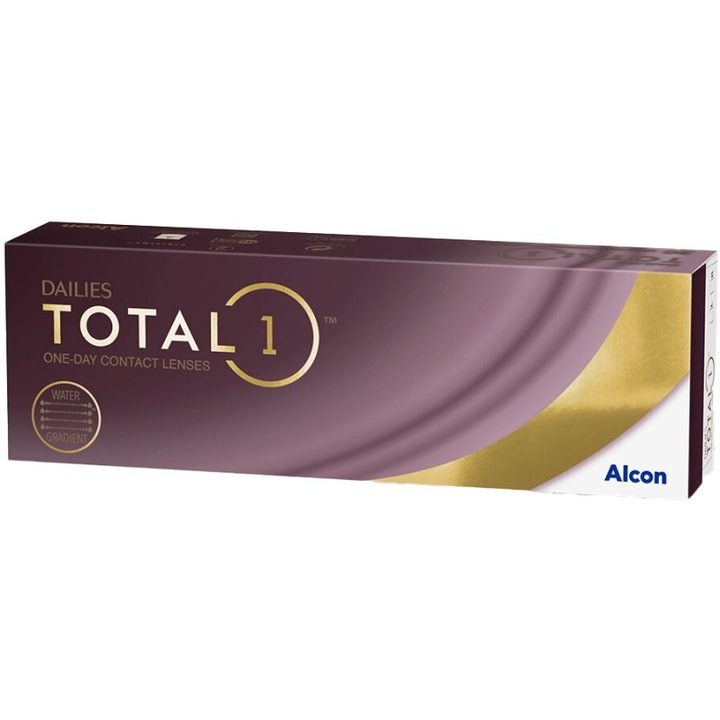 Контактни лещи Dailies Total 1, диоптър +1.00, 30 бр./кутия