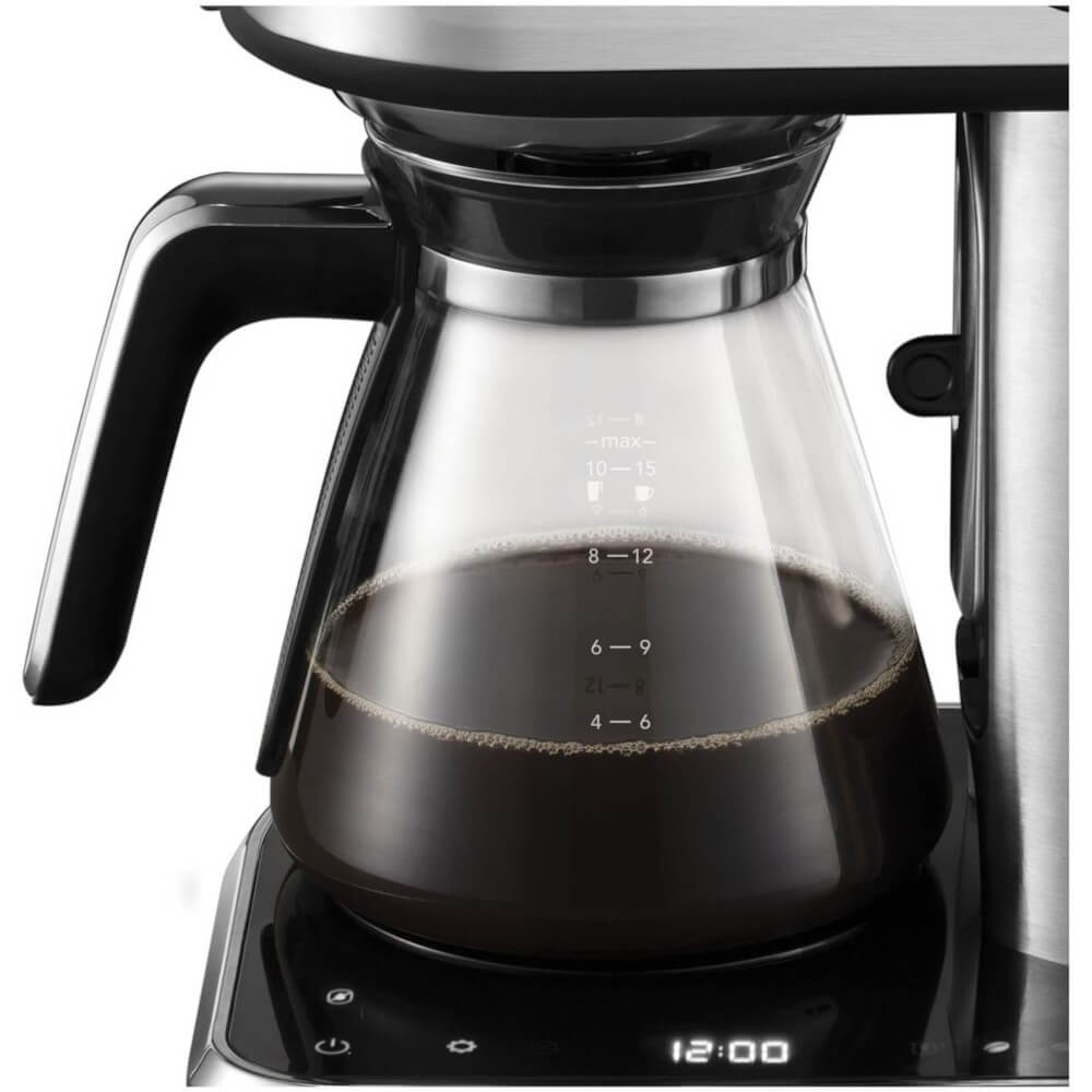 Cafetiera cu filtru Russell Hobbs Attentiv 26230-56 (HLIA884GCV3M), functie Cold Brew, spumant de lapte, ecran tactil, inox/negru, carafa sticla