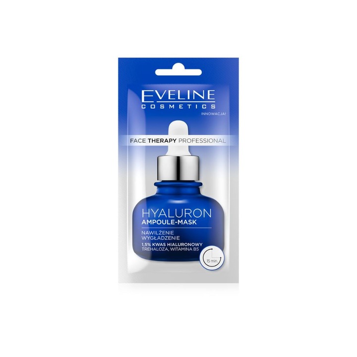 Маска за лице, Eveline, Ampoule mask, Хиалурон, 8 мл