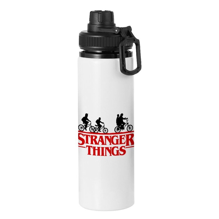 Sticla Stranger Things, Aluminiu, 850 ml, Alb