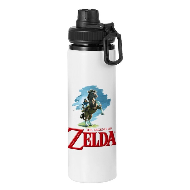Sticla Zelda, Aluminiu, 850 ml, Alb