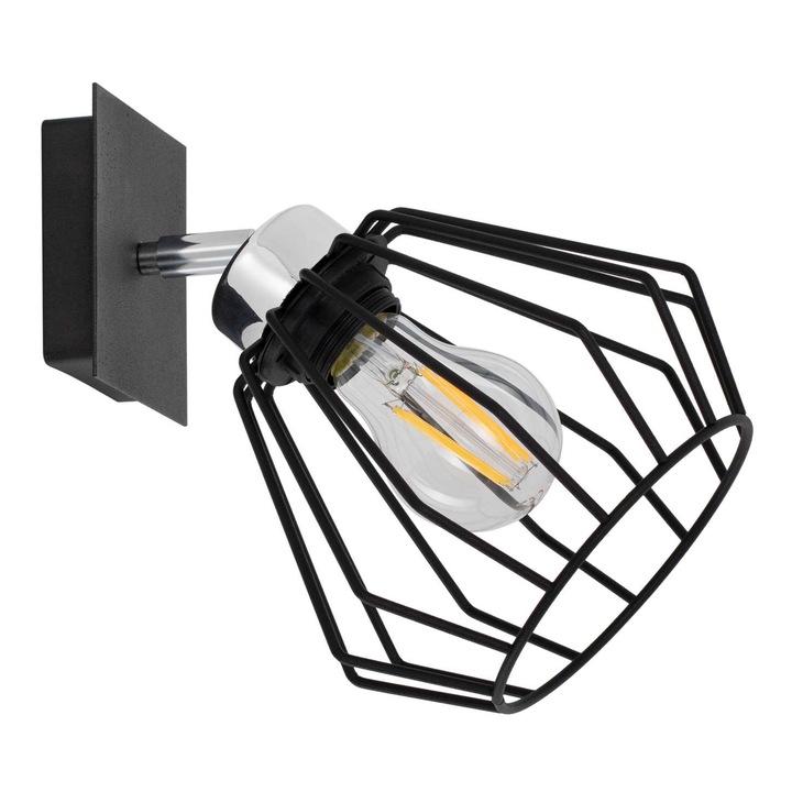 Spotlámpák, Lampex, Fali lámpa Dirmo Druciah Fekete Loft Design