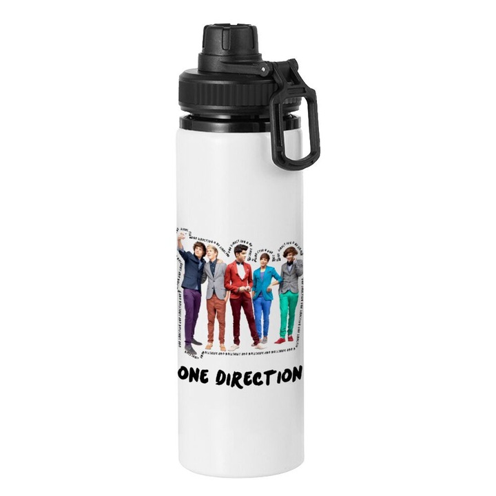Sticla One Direction, Aluminiu, 850 ml, Alb