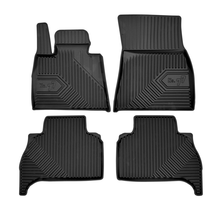 Set 4 covorase auto, Frogum, Compatibil BMW G05 X5 2018, Cauciuc, Negru