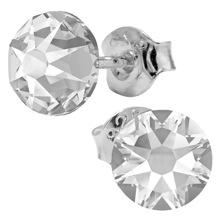 Cercei Argint 925 Xilion Rose 6mm surub cu cristale Swarovski®