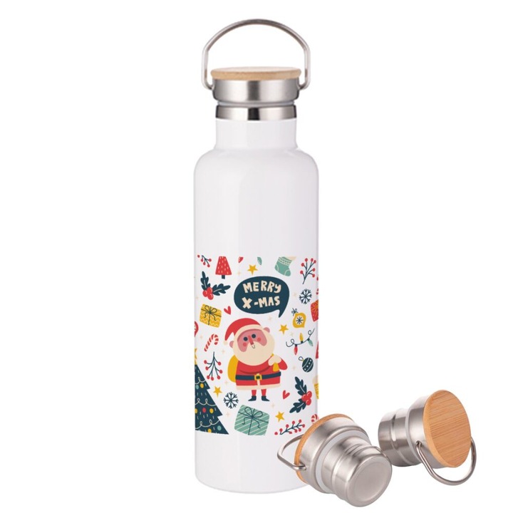Termos, Inox/Lemn, 750 ml, Multicolor