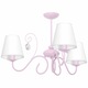Candelabru, Milagro, Metal/Textil, 3xE14, Roz/Alb