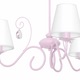Candelabru, Milagro, Metal/Textil, 3xE14, Roz/Alb