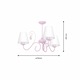 Candelabru, Milagro, Metal/Textil, 3xE14, Roz/Alb