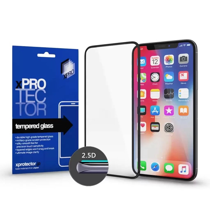 XPRO Tempered Glass Full 2.5D fekete 0.33 kijelzővédő üveg Samsung A50 / A30 / A30s / A20 készülékhez